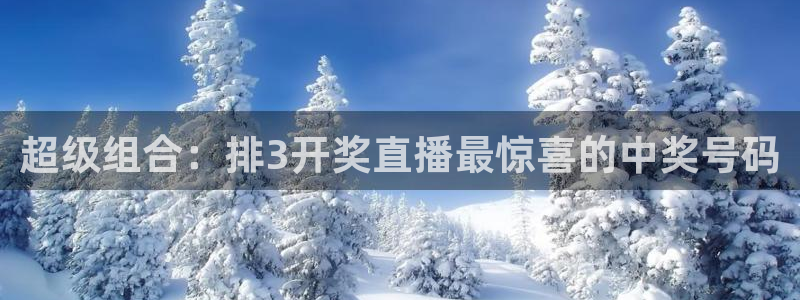 鲸鱼看球直播：超级组合：排3开奖直播最惊喜的中奖号码